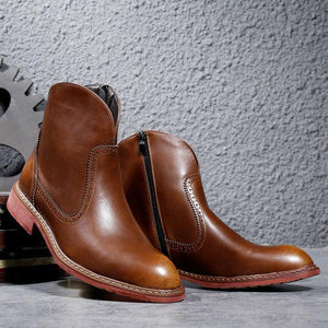 British Fashion Style Soft Leather Men Chelsea Ankle Boots