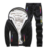 Printed Thick Hoodies Jacket +Pants Men Track Suits