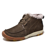 Vintage High-Cut Lace-Up Warm Plush Men Snow Boots