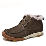 Vintage High-Cut Lace-Up Warm Plush Men Snow Boots