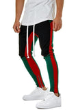 Patchwork Elastic Waist Cotton Men Sweatpants