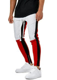 Patchwork Elastic Waist Cotton Men Sweatpants