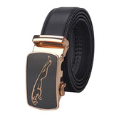 Fashion Automatic Buckle Cowhide Leather Men Belt