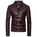 Fashion Moto Style Zipper Pocket Men's Leather jackets