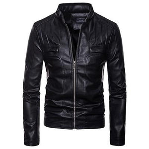 Fashion Moto Style Zipper Pocket Men's Leather jackets