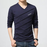 Fashion V-neck Slim Fit Plus Size Men Tee T-shirt