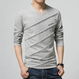 Fashion V-neck Slim Fit Plus Size Men Tee T-shirt