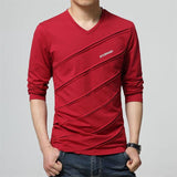 Fashion V-neck Slim Fit Plus Size Men Tee T-shirt