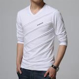 Fashion V-neck Slim Fit Plus Size Men Tee T-shirt