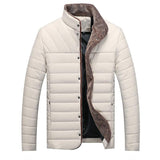 Winter Warm Solid Cotton Blend Men's Jackets