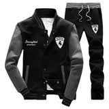 Mens Casual Sweatshirts Suit Embroidery Stand Collar Baseball Sportswear