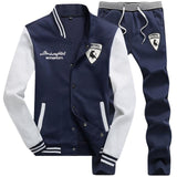 Mens Casual Sweatshirts Suit Embroidery Stand Collar Baseball Sportswear