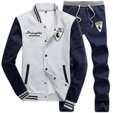 Mens Casual Sweatshirts Suit Embroidery Stand Collar Baseball Sportswear