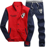 Mens Casual Sweatshirts Suit Embroidery Stand Collar Baseball Sportswear