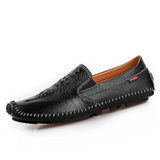 Luxury Crocodile Pattern Genuine Leather Moccasin Men Loafers Driving Shoes