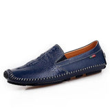 Luxury Crocodile Pattern Genuine Leather Moccasin Men Loafers Driving Shoes