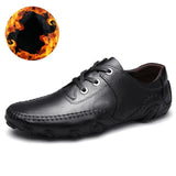 Fashion Genuine Leather Flats Lace-Up Men Loafers