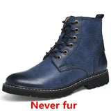 Fashion Leather Plush Pointed Toe Mid-Calf Men Boots