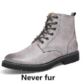 Fashion Leather Plush Pointed Toe Mid-Calf Men Boots