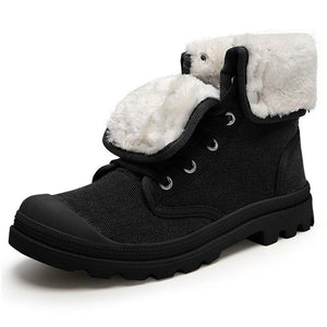 Fashion Canvas Warm Fur Men Casual Boots