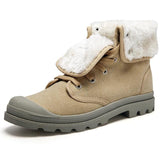 Fashion Canvas Warm Fur Men Casual Boots