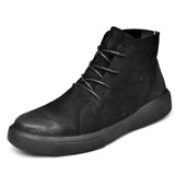 Plus Size With Fur Top Leather Men Martin Boots