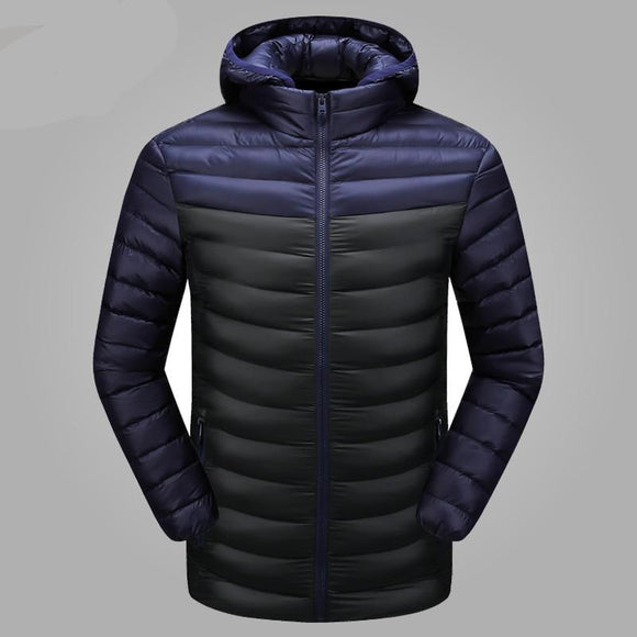 Fashion Thick Patchwork Hooded Mens Coats