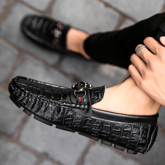 Fashion Leather Slip On Moccasins Men Loafers