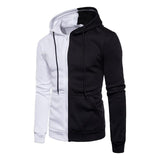 Stylish Hooded Bomber Jacket Patchwork Men's Sweatshirt