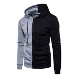 Stylish Hooded Bomber Jacket Patchwork Men's Sweatshirt