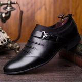 Men's Big Size Wrinkle Pattern Monk Strap Leather  Slip-On Night Club Wedding Party Shoes