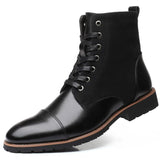 Fashion Waterproof  Comfortable Short Plush Men Leather Boots