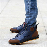 Fashion Autumn Winter Lace-up Warm Cotton Men Leather Boots