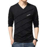 Fashion V-neck Slim Fit Plus Size Men Tee T-shirt