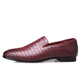 Men's Shoes- Luxury Weave Slip On Men's Dress Casual Shoes