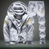 Winter Warm Thicken Fleece Men's Sports Suits