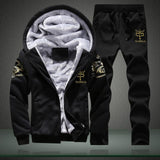 Winter Warm Thicken Fleece Men's Sports Suits