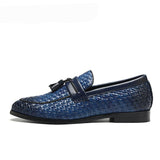 Retro Tassel Leather Lozenge Pattern Men Loafers