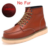 Winter Warm Plush Leather Men Martin Boots