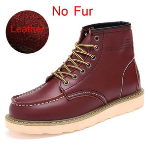 Winter Warm Plush Leather Men Martin Boots