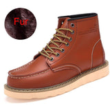 Winter Warm Plush Leather Men Martin Boots