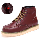 Winter Warm Plush Leather Men Martin Boots