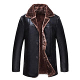 Fashion Windproof Motorcycle Plus Velvet Leather Men's Coat Jackets