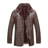 Fashion Windproof Motorcycle Plus Velvet Leather Men's Coat Jackets