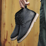 Fashion Leather Men Work Ankle Boots