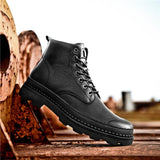 Fashion Waterproof Plus Size Keep Warm Men Leather Boots