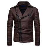 Motorcycle Zipper Leather Windproof Men's Jackets