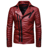 Motorcycle Zipper Leather Windproof Men's Jackets