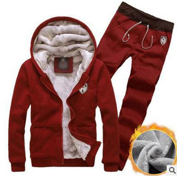 Fashion Inner Fleece Men Sport Suit Tracksuit