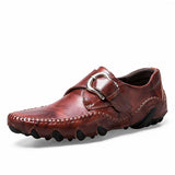 Fashion Split Leather Moccasins Men Casual Flats Loafers